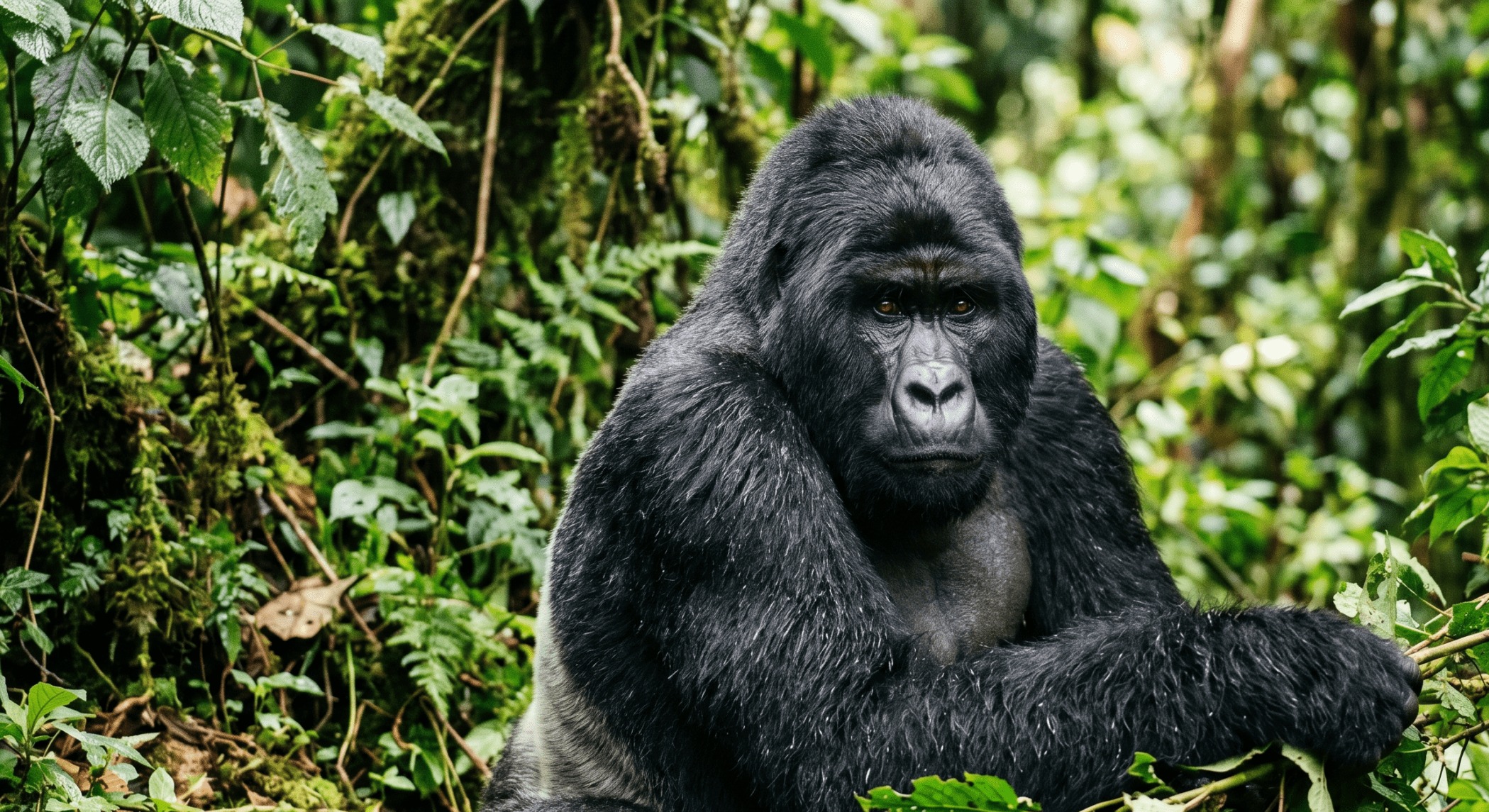 Mountain gorilla in the forests of Rwanda